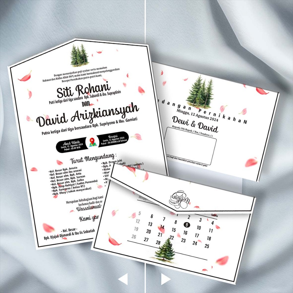 

Undangan pernikahan, Khitanan semi amplop lipat 3 sudah dapat plastik dan label nama terbaru murah