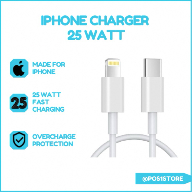IPHONE CHARGER LIGHTNING 25 WATT MFI FAST CHARGING