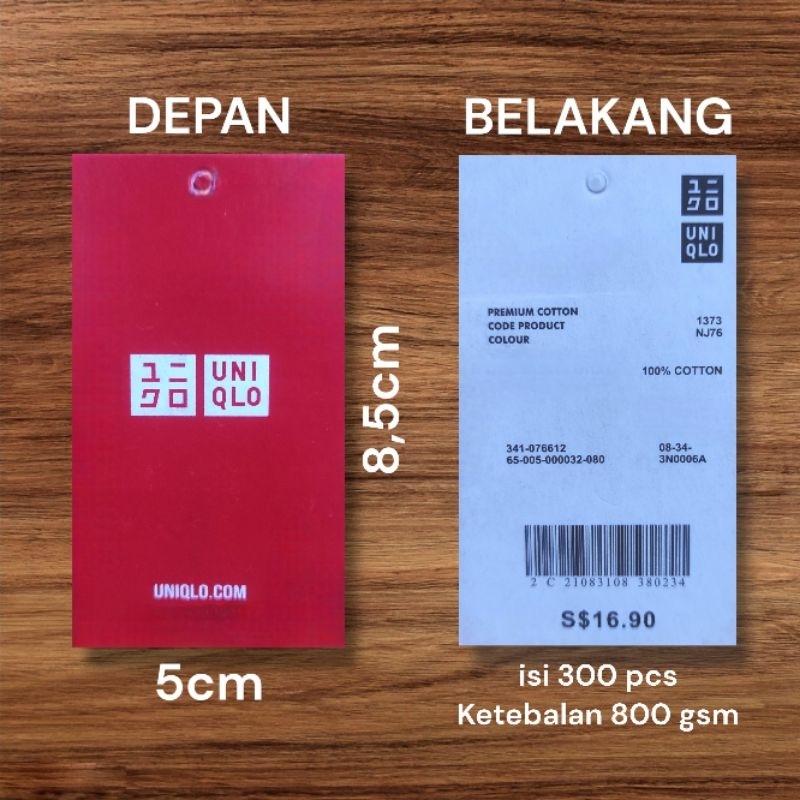 

HANGTAG UNIQLO PREMIUM 800 GSM (300 pcs)