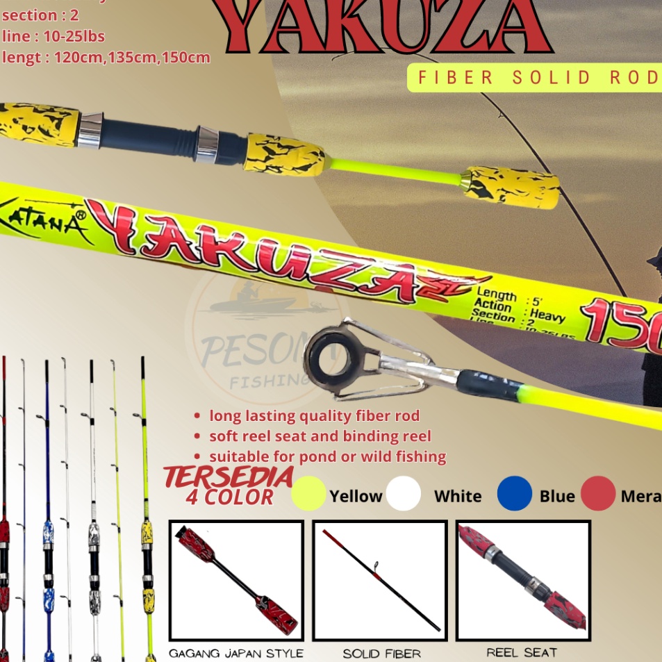 Grosir Untung  Joran Pancing KATANA YAKUZA JAPAN STYLE 1215CM Kekuatan 125lbs BAHAN FIBER SOLID