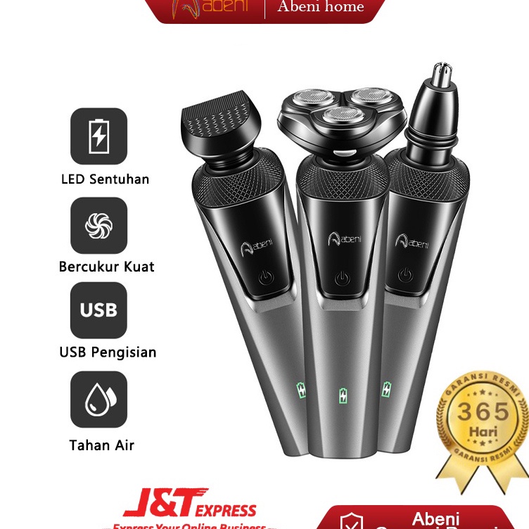 Harga Terbatas  Abeni Alat Cukur Jenggot Elektrik 3 In 1 Shaver Listrik Kumis Bulu Hidung
