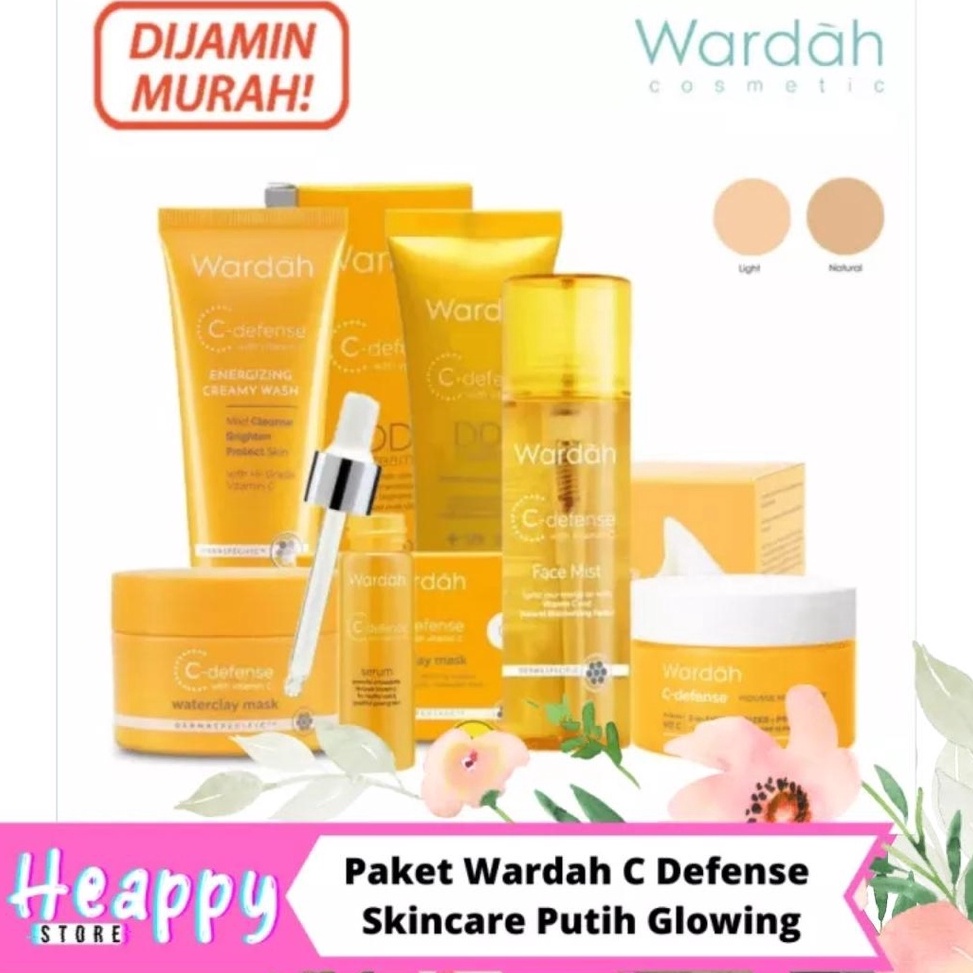 Hemat Biaya Paket Wardah C Defense Skincare Putih Glowing Cerah Lengkap 6 in 1 3 pcs 5 pcs 6 pcs Cre