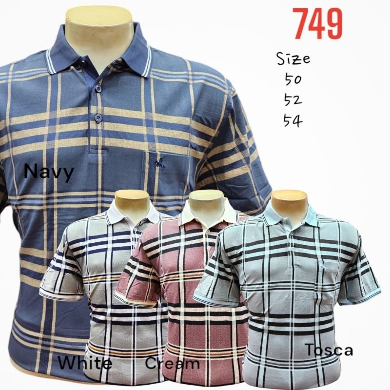 KAOS KERAH PRIA KOREA KOTAK PREMIUM ||#749