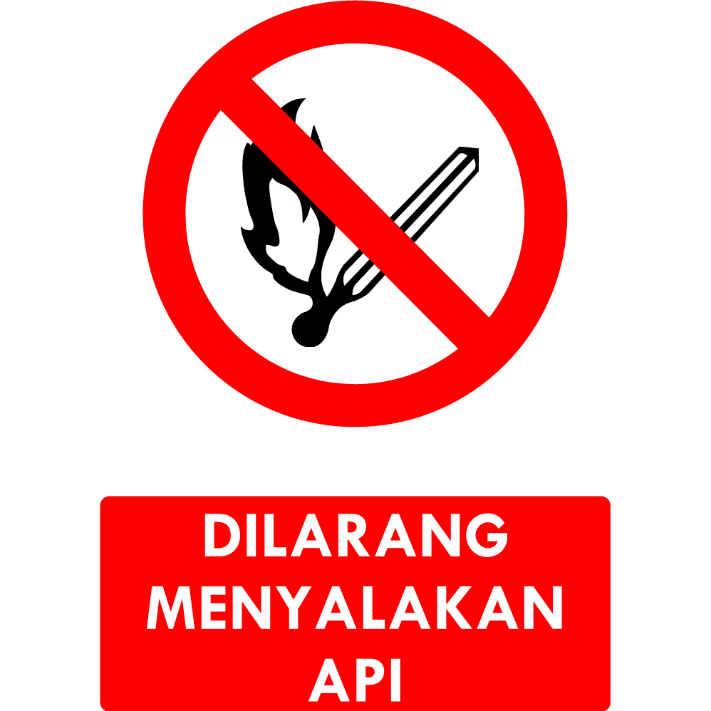 

SIGN STICKER DILARANG MENYALAKAN API UKURAN 15X20CM K3