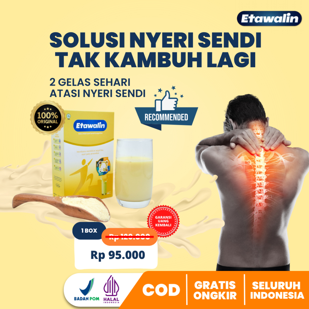 

Susu Etawalin solusi atasi nyeri sendi dengan susu kambing etawa asli original dan bahan herbal alami dijamin ampuh & aman karena sudah BPOM dan halal