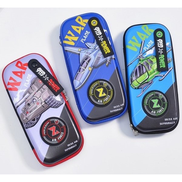 

BOBOMART Tempat Pensil 3D ZS-0134 - Kotak Pensil EVA Anak Sekolah Anti Air, Helikopter/Tank/Jet