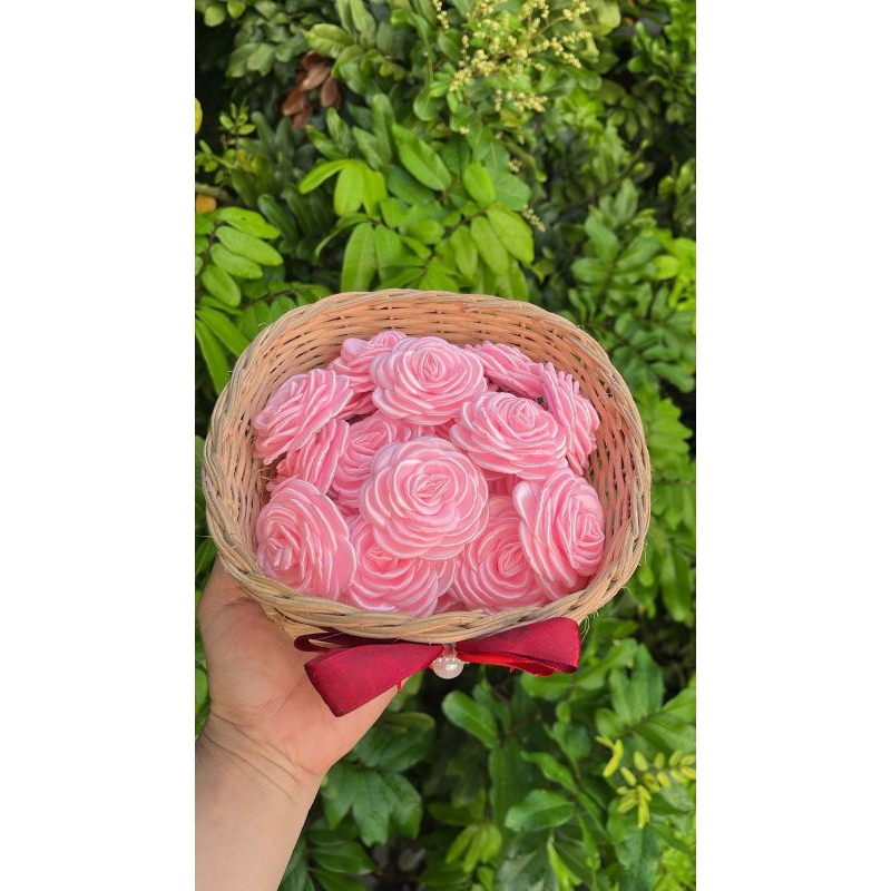 Bros mawar / Bros pita satin/ Bros jilbab ( ukuran 6 cm )