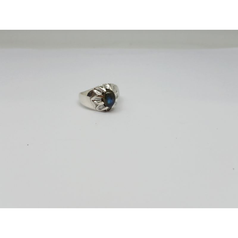cincin perak pria tanpa ukiran permata 6x8mm
