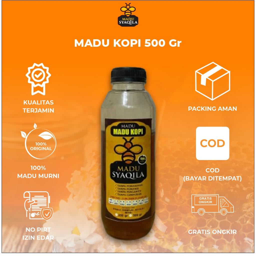 

Madu Syaqila |Madu Kopi Jaminan Asli 500gr| Madu Murni |Raw Honey | Madu Mentah