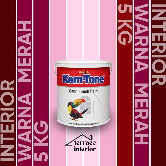 Cat Tembok Kemtone Interior Warna Merah 5 Kg