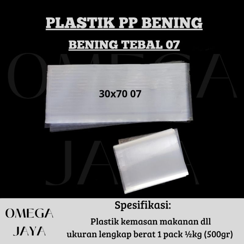 plastik pp bening tebal 07 ukuran 30x70 kemasan makanan