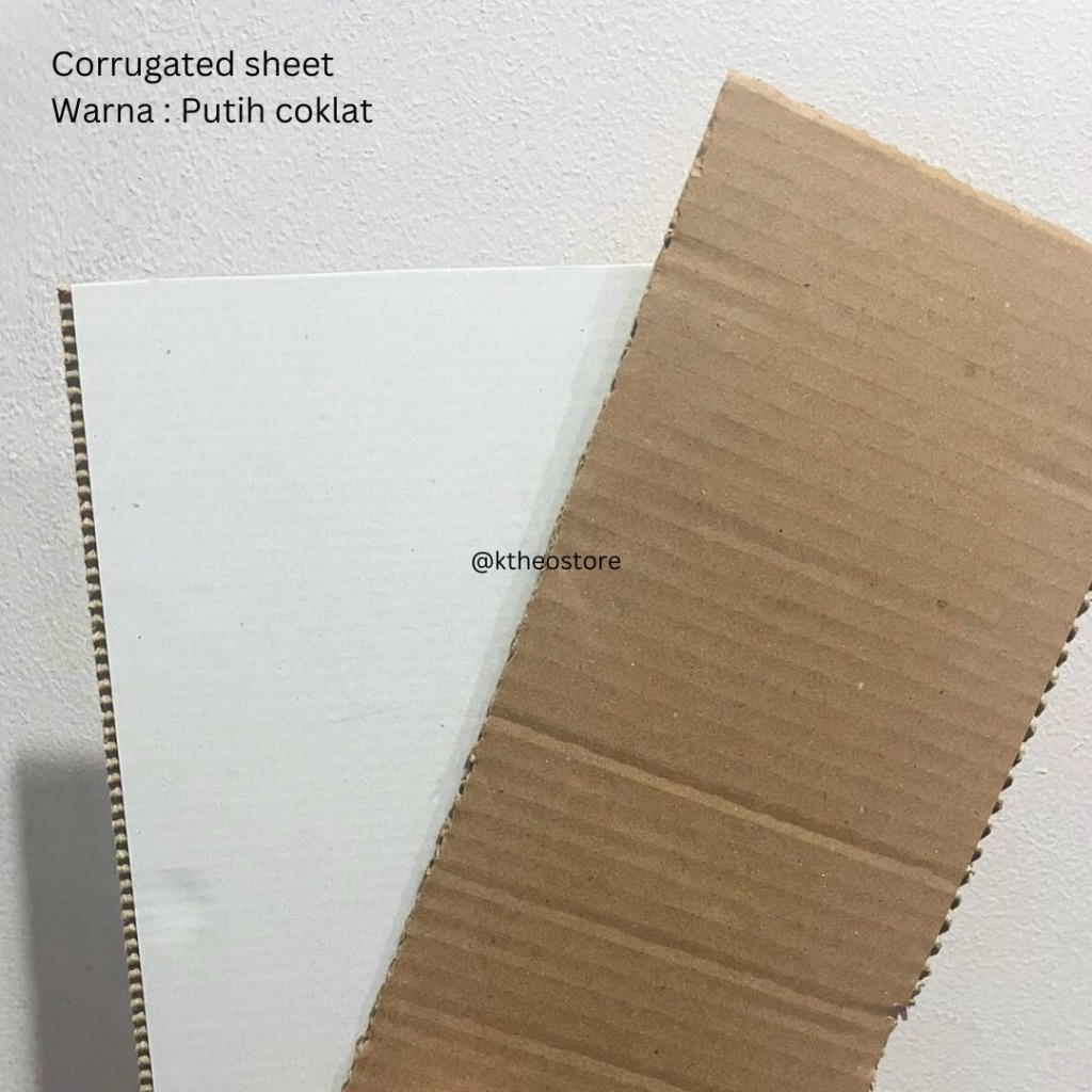 Kertas Corrugated PUTIH COKELAT Lembaran Plano / Bahan Kardus Lembaran