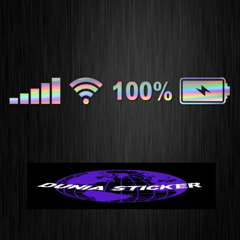 stiker baterai Sticker sinyal WIFI