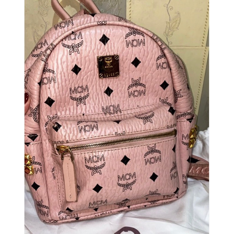 MCM (Original) Backpack Small Stud In Pink
