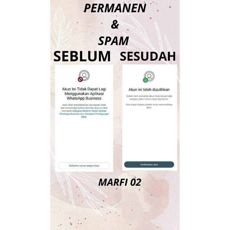 Buka Blokir  WhatsApp Permanen/spam