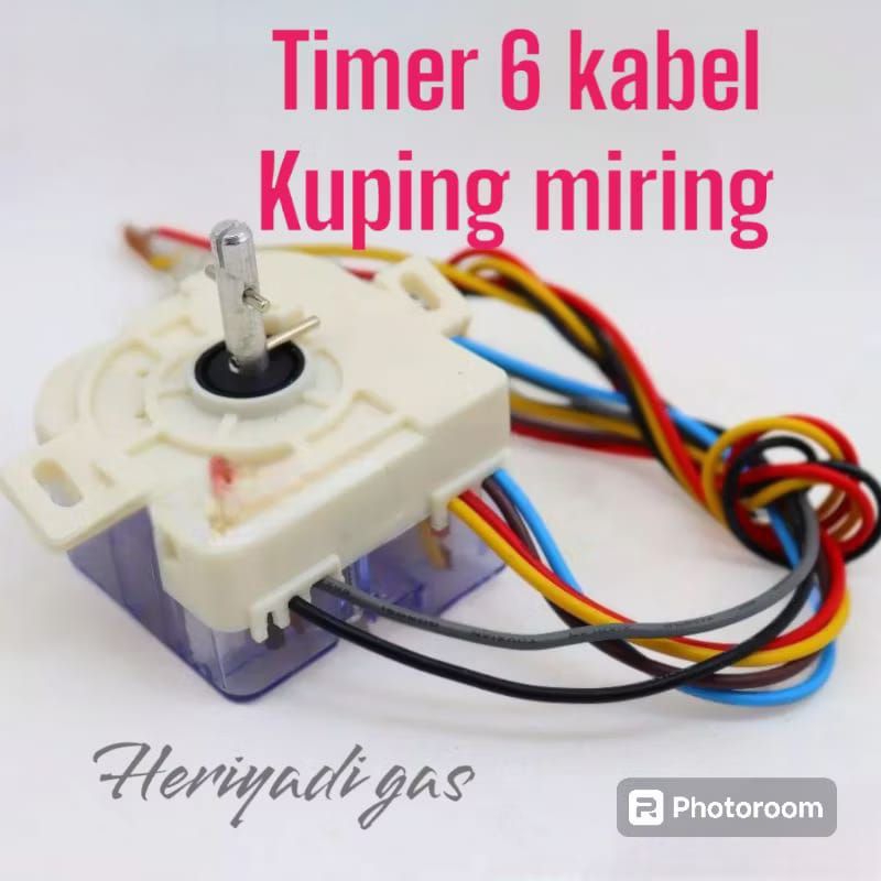 Timer mesin cuci kabel 6 kuping miring