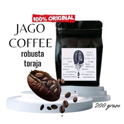 

biji/bubuk 200gram kopi robusta Sulawesi toraja robusta coffee beans spesial fresh coffee kemasan baru