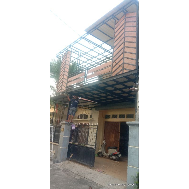 kanopi balkon outdoor kombinasi besi IWF 100