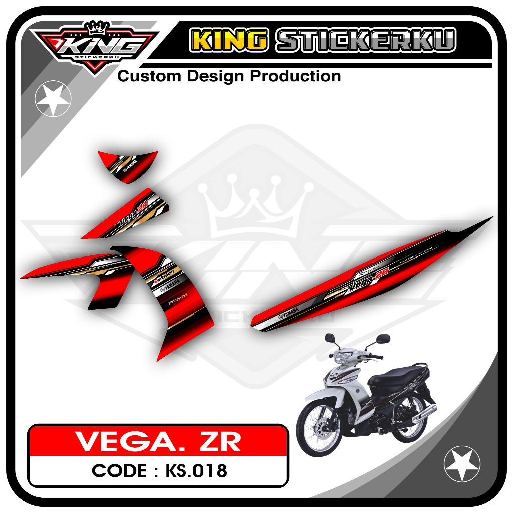 Stiker Variasi Vega ZR - Stiker Striping Standar Vega ZR Motif Racing KS.18