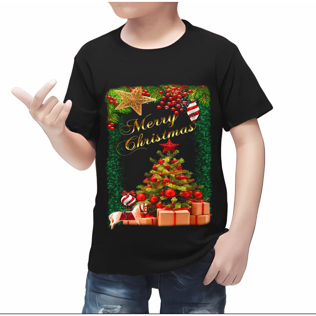 BAJU KAOS DISTRO ANAK LAKI LAKI MOTIF NATAL MERRY CHIRSTMAS KEREN 2-10 TAHUN