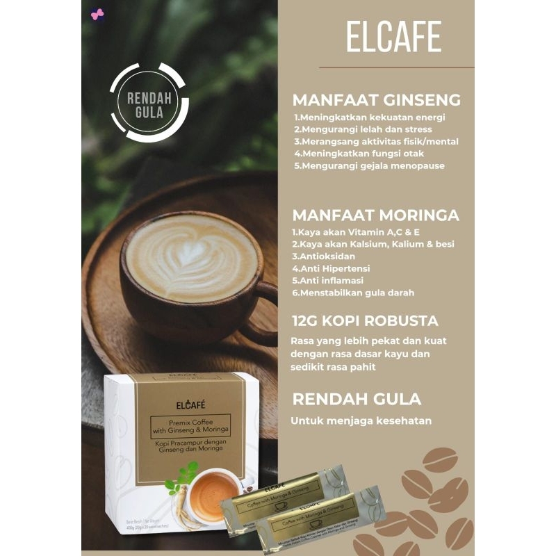 

New Elcafe kopi ginseng with Moringa 20 sachet