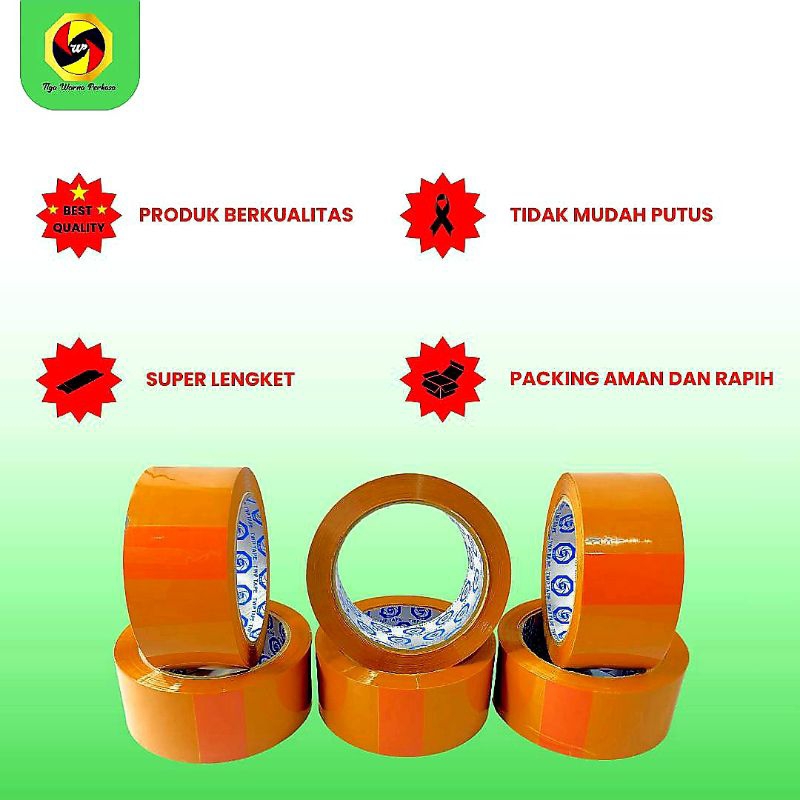 lakban perekat warna coklat 1 roll