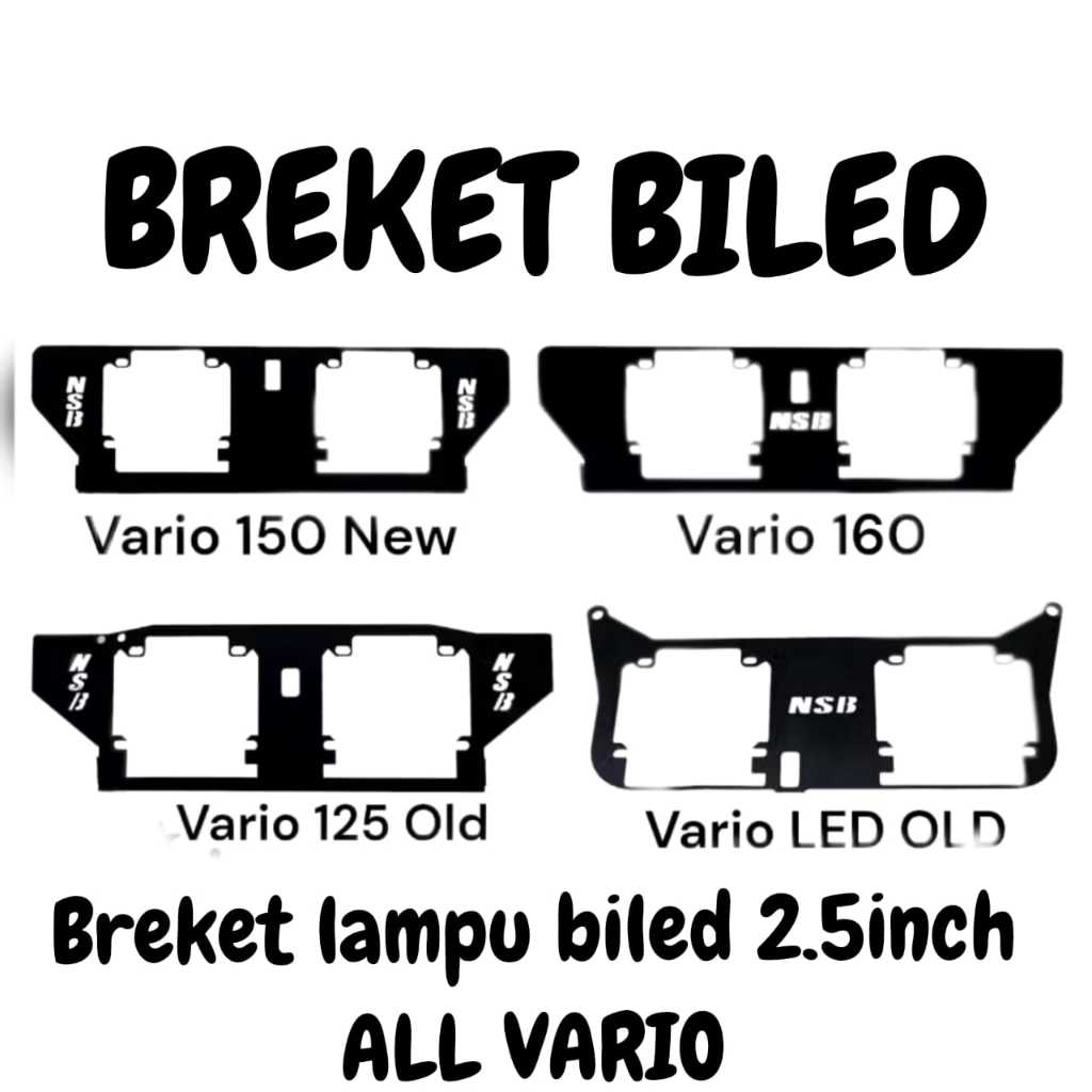 Breket biled Dudukan Lampu Projie 2,5 inch HID Vario 160 Vario 125 LED OLD Vario 150