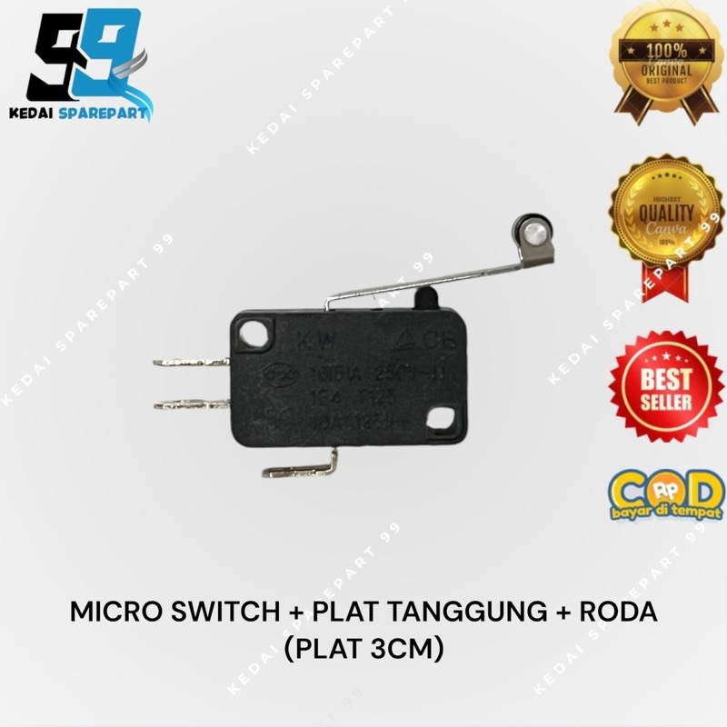 MICRO LIMIT SWITCH 3PIN + RODA TANGGUNG 3CM