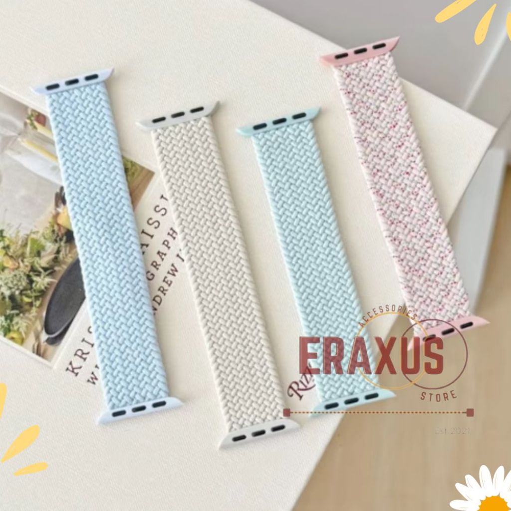 Eraxus Strap Nilon 38mm 40mm 41mm 42mm 44mm 45mm 46mm 49mm Elastic Woven Nylon Strap for iWatch Seri