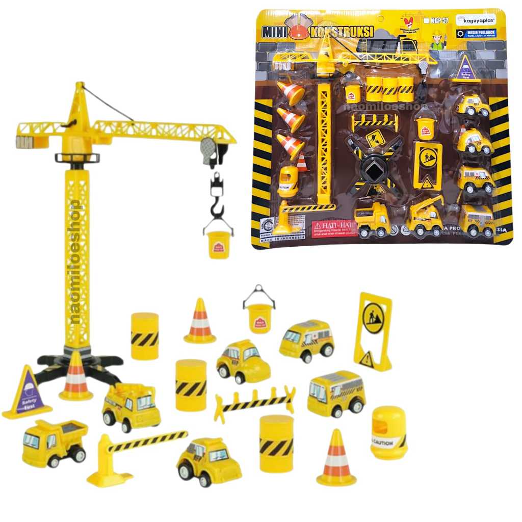 Mainan alat konstruksi lengkap kgp57 mainan truk konstruksi beko excavator car n tower crane