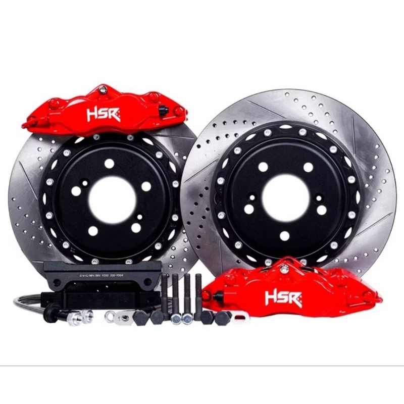 Big Brake (BBK) brembo HSR 5 pot MZ9200 FRONT 330X28 DRILLED SLOTTED CIVIC/HRV/BRV