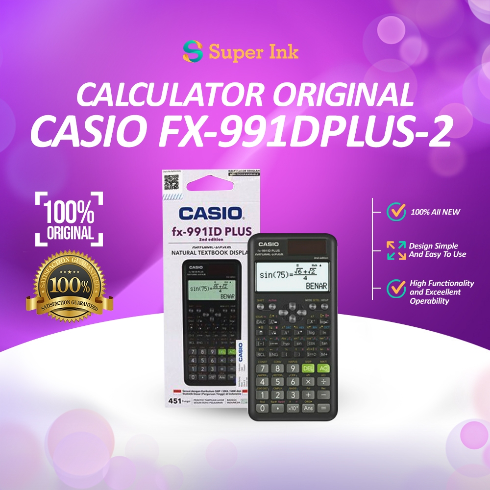 

Kalkulator CASIO FX-991 IDPlus -2nd edition Kalkulator Sekolah/Kuliah - Calculator Scientificq