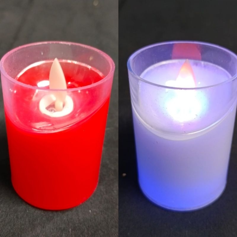 Lilin elektrik LED premium hias korea aesthetic lilin natal lilin altar lampu tidur korea warna mera