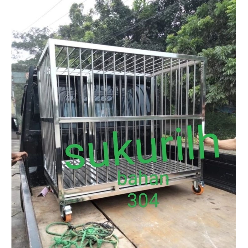 KANDANG ANJING STAINLESS STEL TIPE 304 UK 120X65X130/KANDANG ANJING