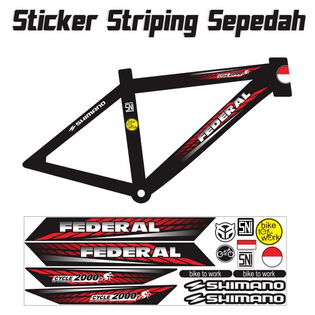 VARIASI SEPEDAH FEDERAL STIKER TERBARU STRIPING