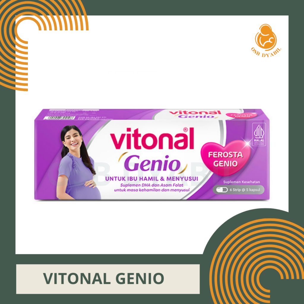 Vitonal Genio Suplemen DHA dan Asam Folat untuk Ibu Hamil dan Menyusui | Vitamin Ibu Hamil