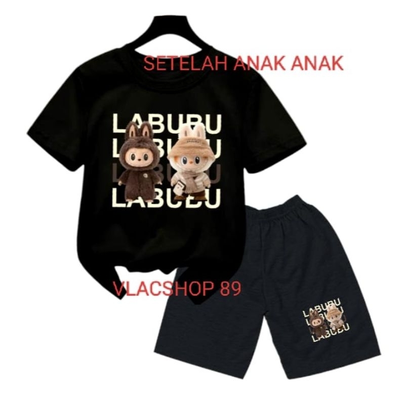 kaos setelan anak labubu, kaos anak laki laki, pakaian anak cowok,setelan anak laki laki, kaos anak 