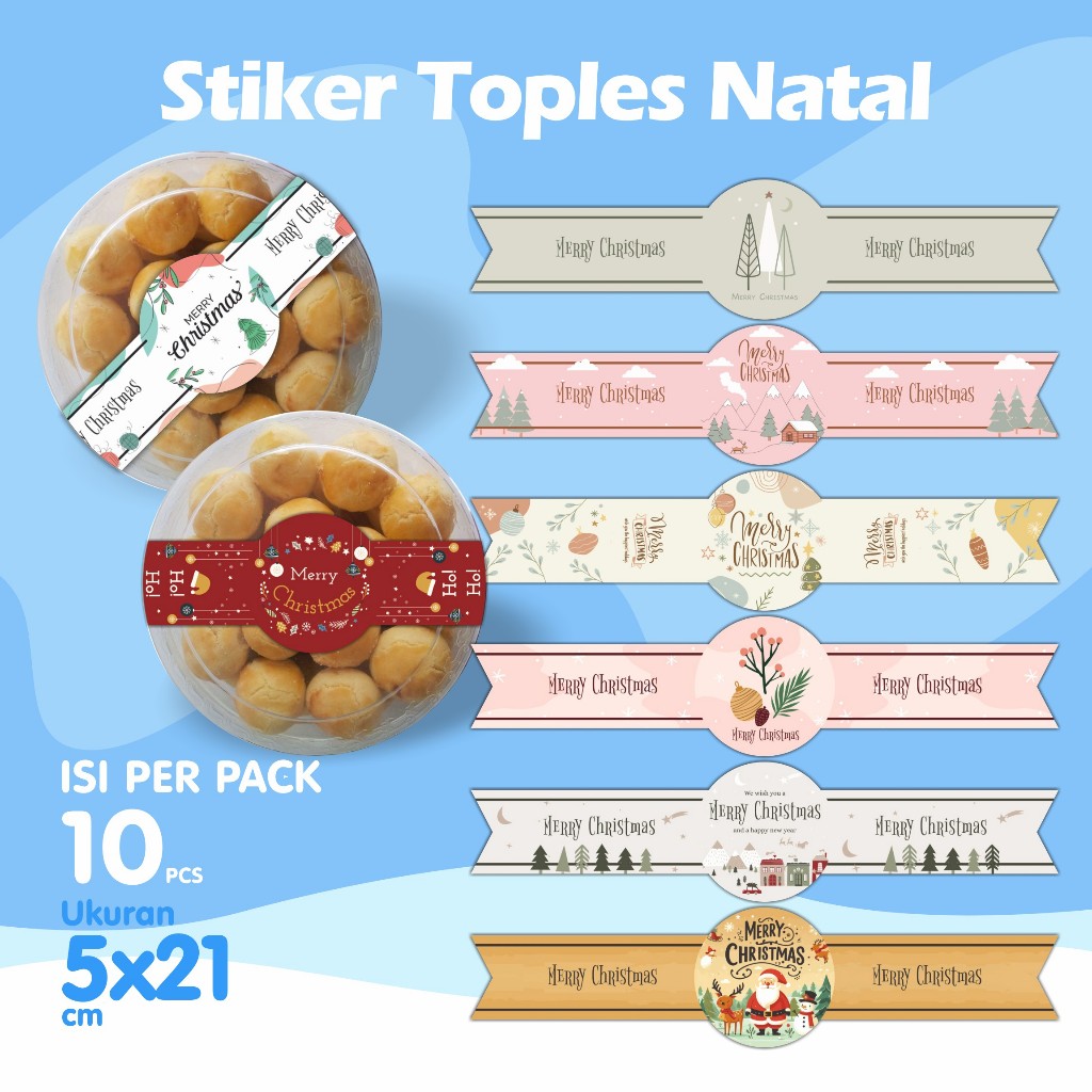 

Sticker hampers toples natal - stiker toples christmass