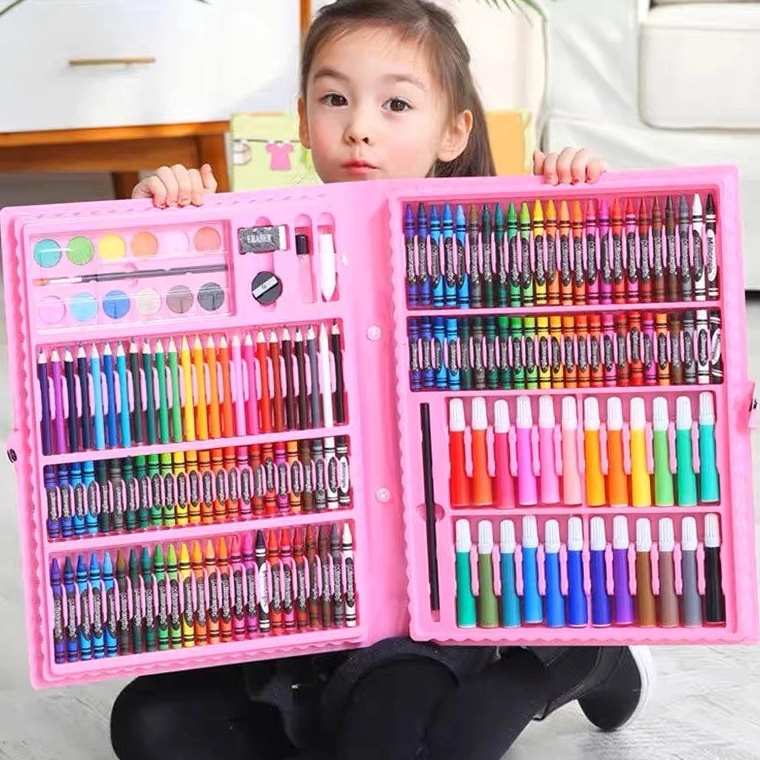 

KODE O1I Crayon Set 15 Pcs Pensil Warna Lengkap Alat Lukis Anak Krayon Anti Air Alat Mewarnai Lengkap