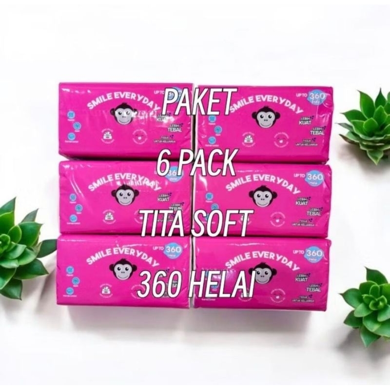 (JSP) Tissue Titasoft 360Helai Paket 6 Pcs 2Ply 180Sheet  Tisu Titasoft Tisu Wajah Tisu Facial