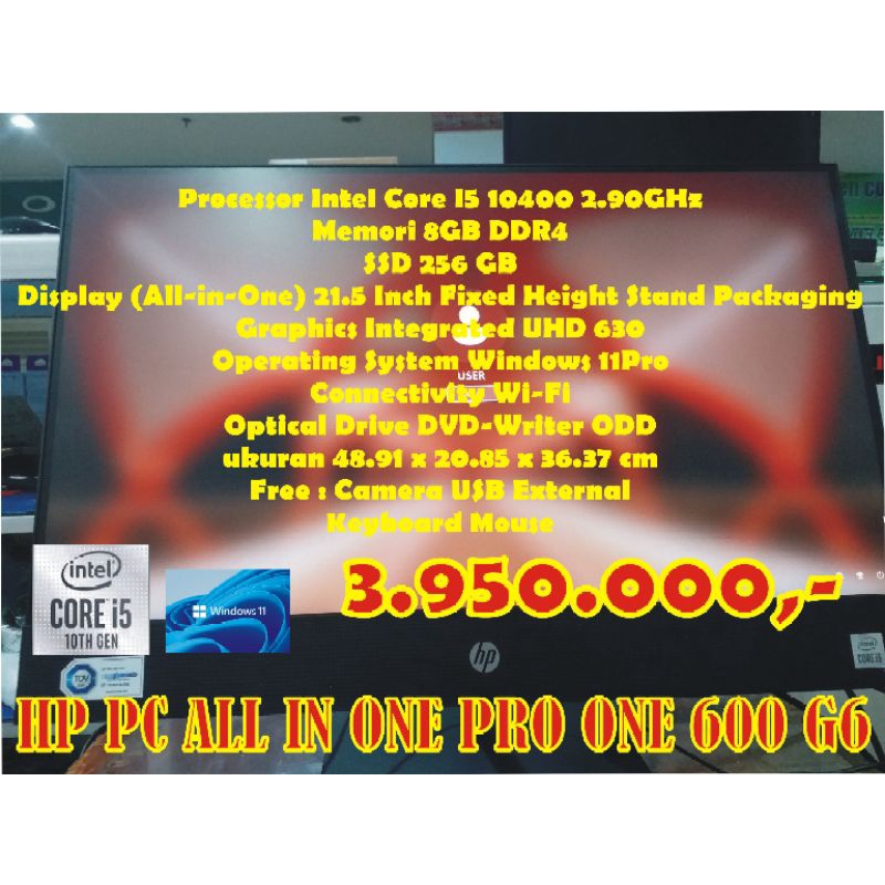 Komputer Pc All In One , Pro One G600 G6