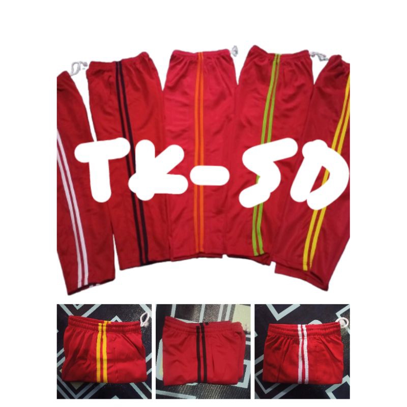 Training panjang merah anak TK - SD | celana Olahraga |  Bawahan olahraga
