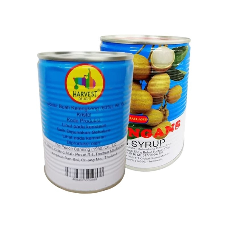 

Khusus CARGO Harvest Delight Longan in syrup buah kelengkeng kaleng 1Dus