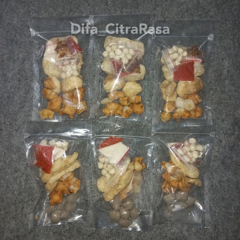 

PAKET 6PCS,3pcs cuanki 3pcs baso aci