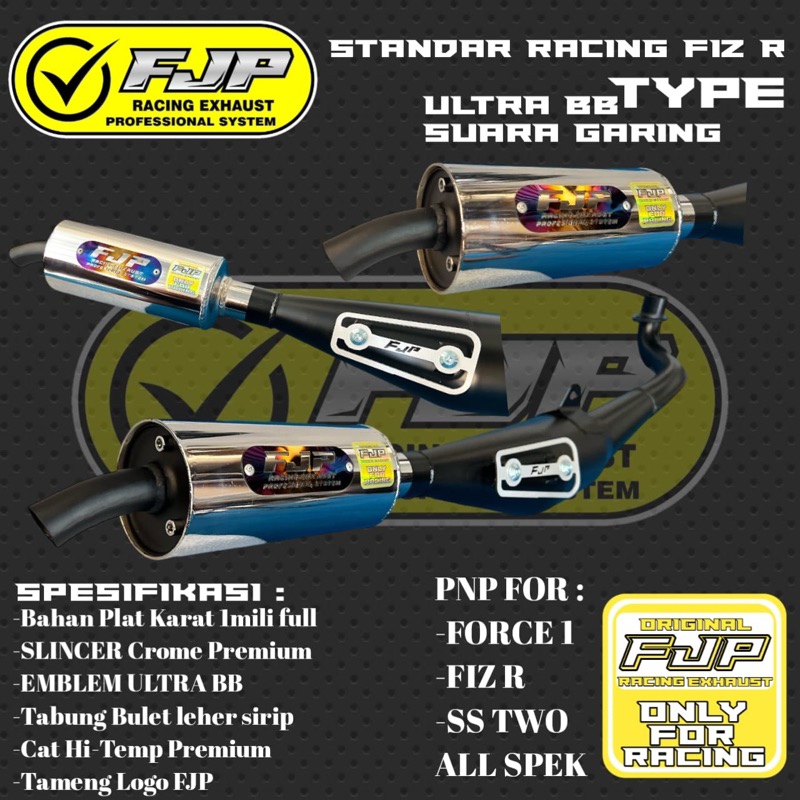 Knalpot Standar Racing Fiz R Suara Garing FJP RACING EXHAUST