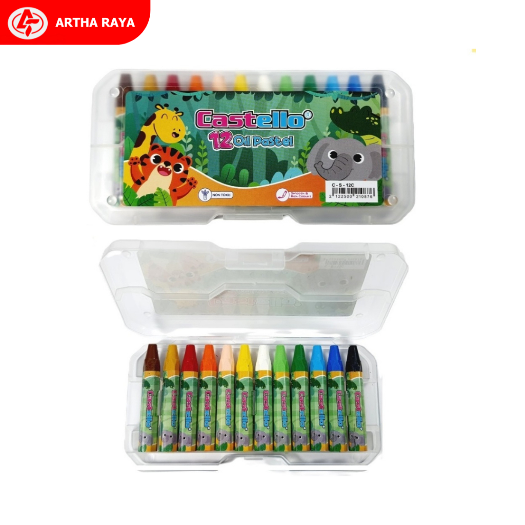 

Crayon / Castello Oil Pastel 12 Color Krayon 12 Warna Castello Standard
