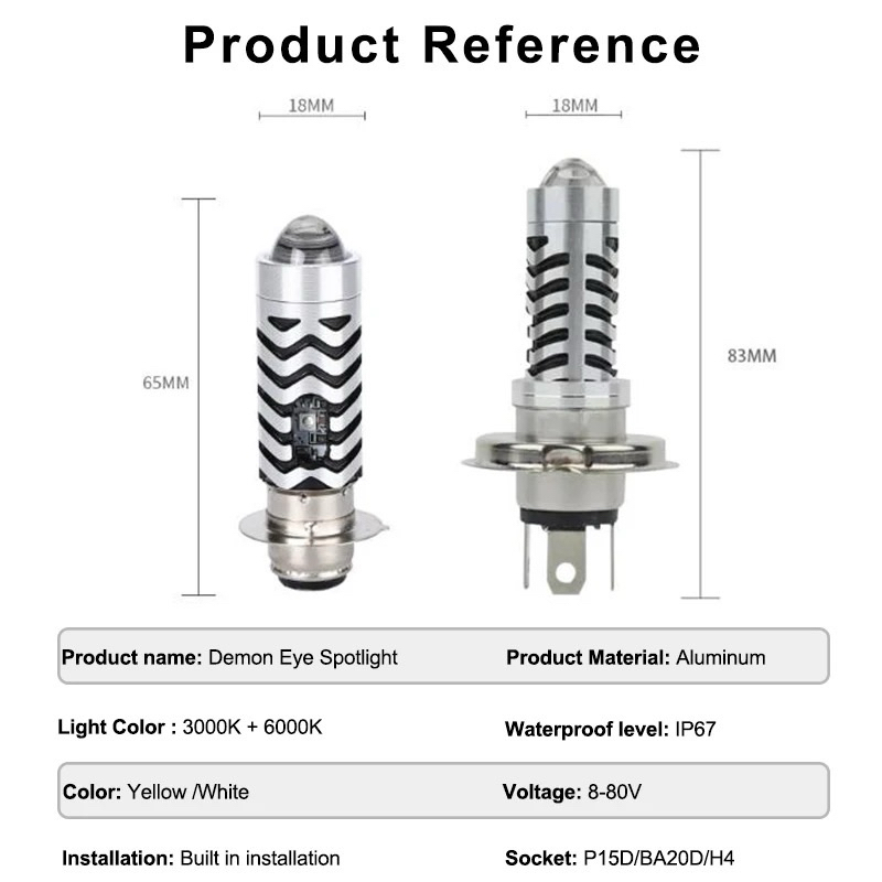 LAMPU LED H6 LASER HI LO LAMPU UTAMA MOTOR LED LASER H6 BERKUALITAS DAN SUPER TERANG H6 LASER 2 COLO