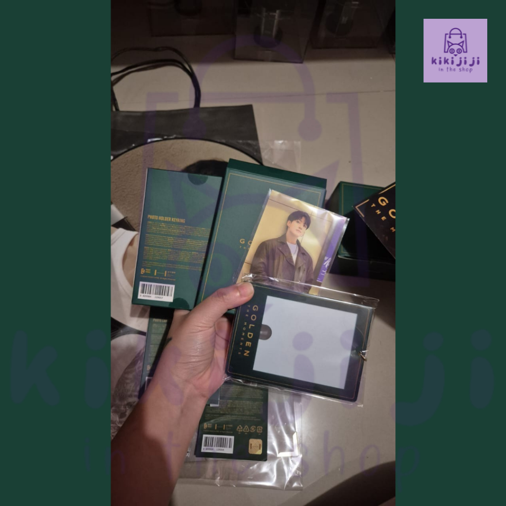 SEALED READY STOCK - BTS Jungkook golden exhibition - photocard holder keyring - OFFICIAL NEW BARU F