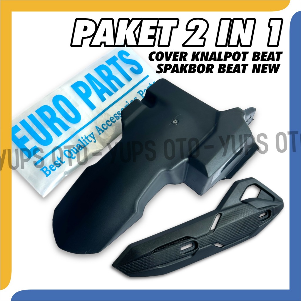 PAKET COVER KNALPOT AIRBLADE HONDA BEAT TAMENG KNALPOT BEAT KARBON ORI EUROPARTS + HAGER SPAKBOR KOL