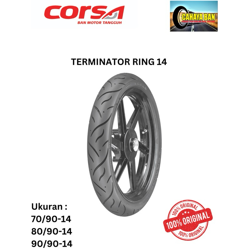 BAN LUAR TUBELESS CORSA TERMINATOR RING 14 70/90-14 80/90-14 90/90-14 VARIO 110 125 150 SCOOPY OLD G